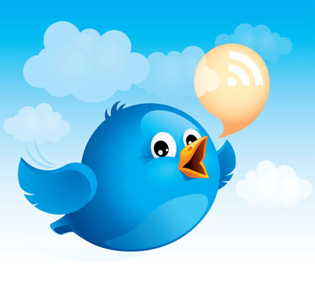 交谈飞翔的蓝色小鸟与rss聊天泡泡动物Rss社交网络