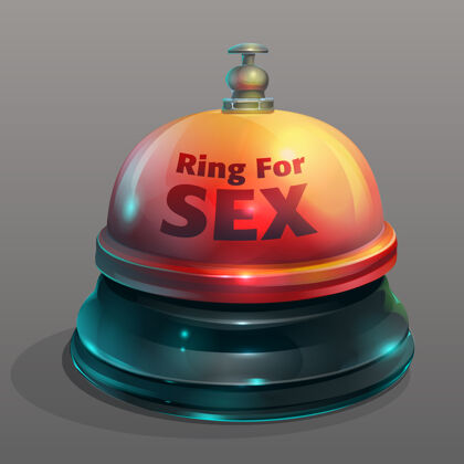 彩色插画有趣的电话铃派对玩具戒指性-情人 情人节 婚礼闹钟激情叮当声