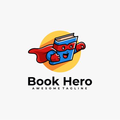 书籍书英雄卡通标志设计现代教育立场