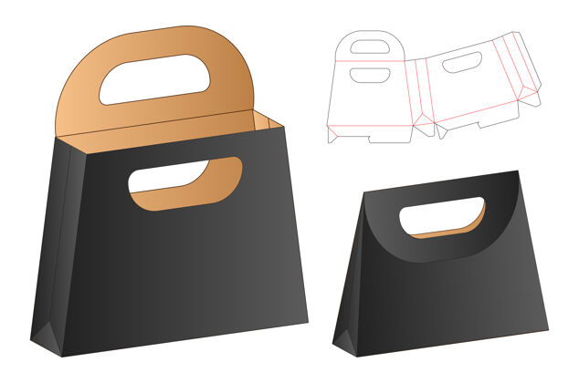 插图盒包装模切模板设计盖子空白展示