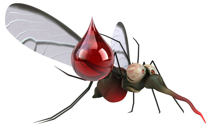 流行病蚊子-三维插图动物传播昆虫