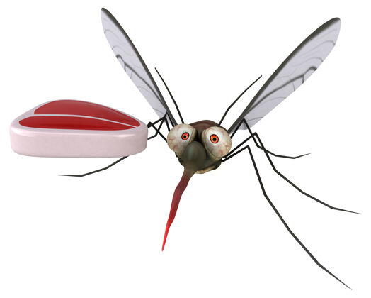 翅膀蚊子-三维插图肉人物传染