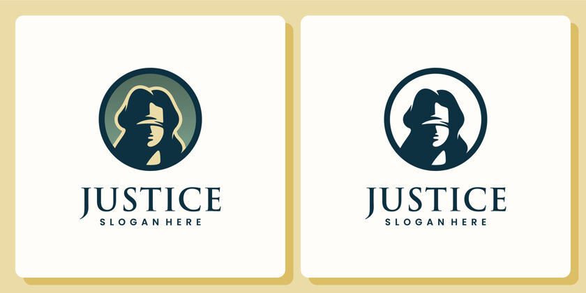 公司正义 女盲人 剪影 标志设计和名片法律女人标志