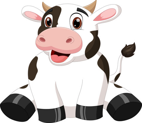 平面设计可爱的奶牛宝宝卡通野生动物卡通人物小动物