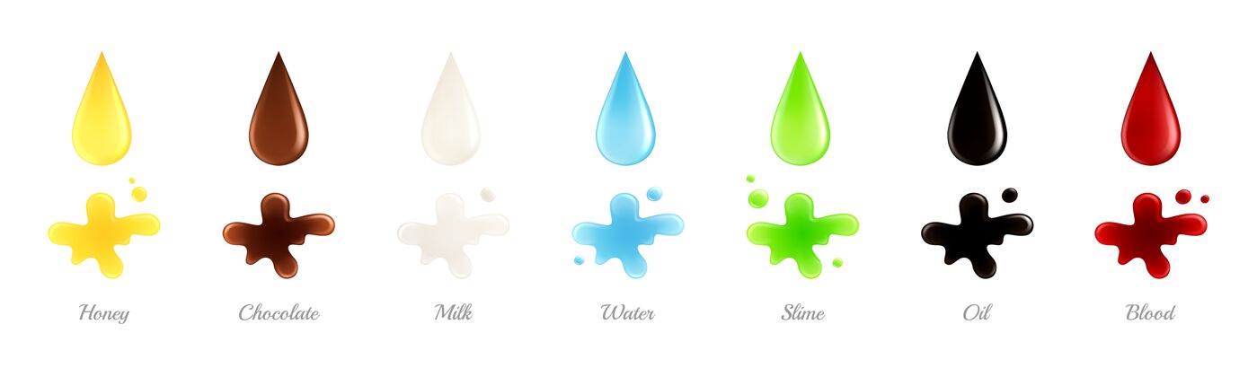 颜料真实的液体滴五颜六色的液体滴雨滴水湿