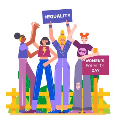 平等妇女平等日插画平等权利民权女性平等