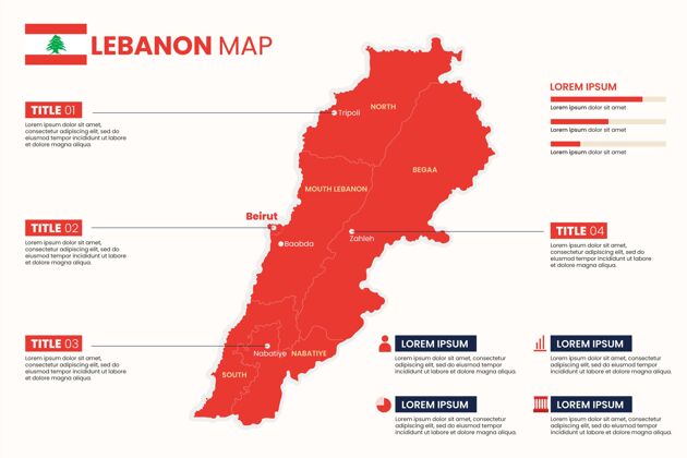 轮廓平面黎巴嫩地图插图黎巴嫩土地制图