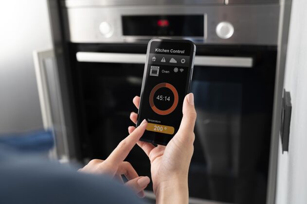 技术近距离智能手机与厨房控制系统移动室内