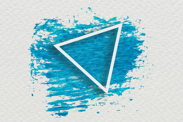样品蓝色笔触横幅设计迷人Glam三角形