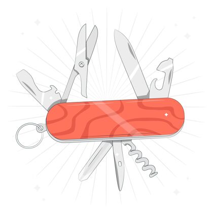 通用瑞士刀概念图多用途螺旋塞紧凑