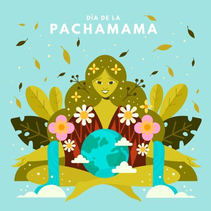 土著帕卡马马平面图地球母亲神话平面设计