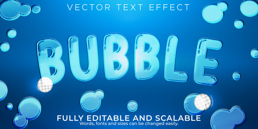 文本效果气泡水文本效果可编辑透明文本样式清晰效果气泡