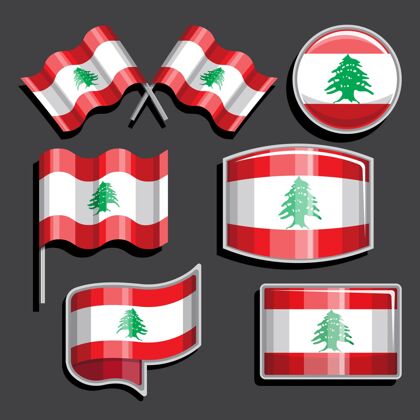 收藏现实黎巴嫩国旗收集共和套装爱国