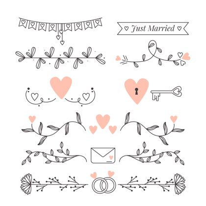 包装线性平面婚礼饰品系列婚礼平面设计分类