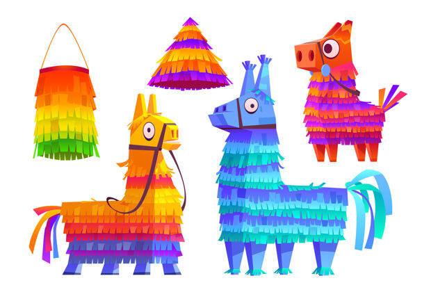 文化墨西哥皮纳塔斯驴子和美洲驼儿童生日礼物丰富多彩的玩具卡通玩具皮纳塔