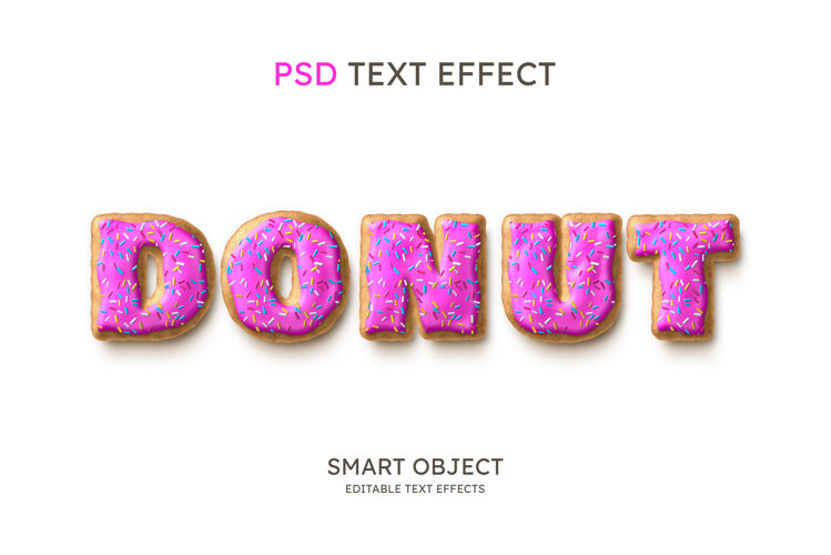 类型甜甜圈文本样式效果文字效果优雅字母