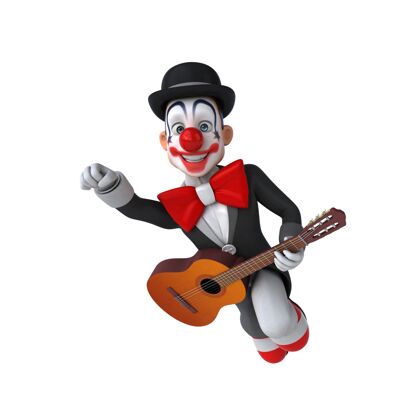 小丑一个有趣的小丑有趣的三维插图红色马戏团男人