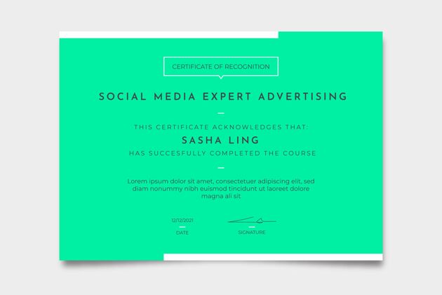 毕业极简单色社交媒体专家广告证书社交媒体准备印刷学术