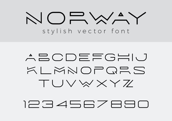 线条创意设计线性字体衬线斯堪的纳维亚豪华