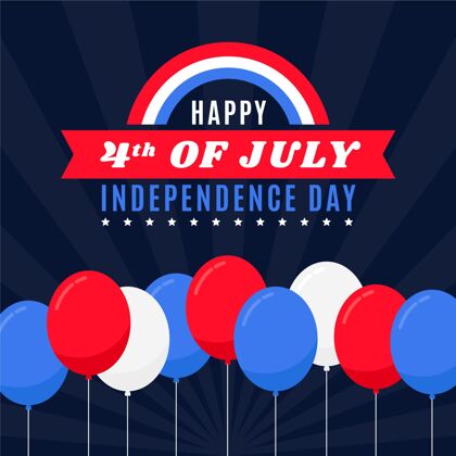 美国七月四日-独立日气球背景7月4日活动气球背景