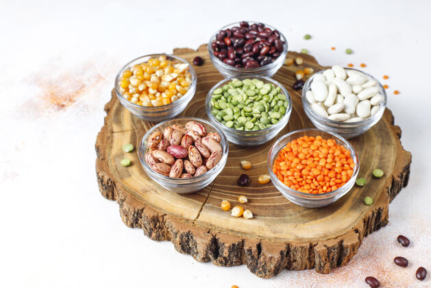 配料豆类和豆类品种健康的纯素蛋白质食物大豆混合豌豆