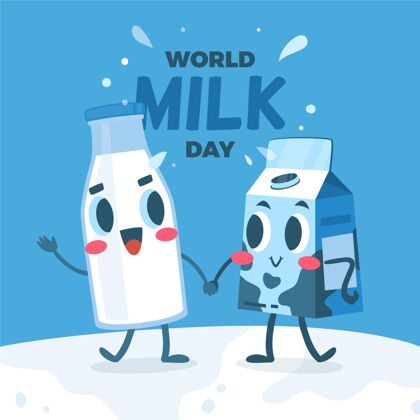 牛奶日平面世界牛奶日插画6月1日全球世界牛奶日
