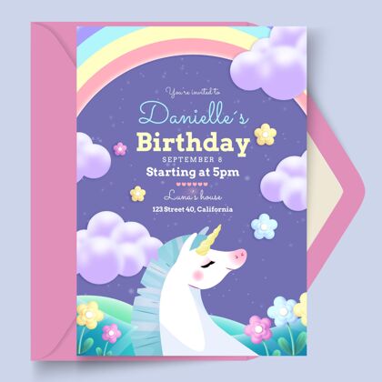 准备打印儿童生日卡模板生日请柬周年纪念