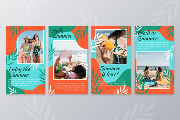 夏季平淡夏日instagram故事集附照片夏季模板包装故事
