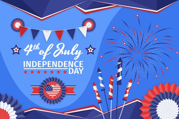 美国七月四日-独立日插画独立日平面设计美国