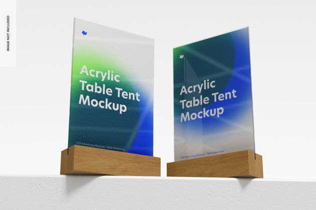 模型亚克力桌子帐篷与木基模型 低角度看菜单信息