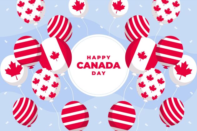 爱国平坦的加拿大日气球背景活动加拿大壁纸