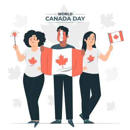 加拿大日庆祝加拿大日的人们概念图庆祝爱国事件
