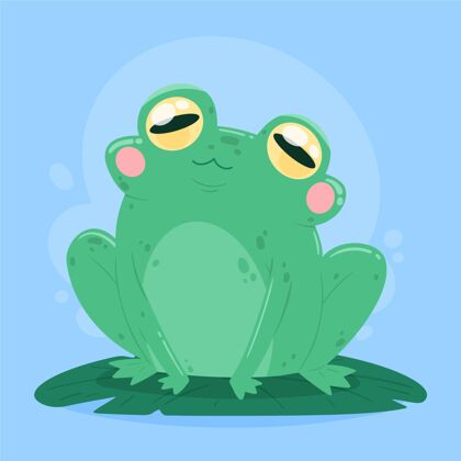 自然可爱的平面设计青蛙插图可爱青蛙动物