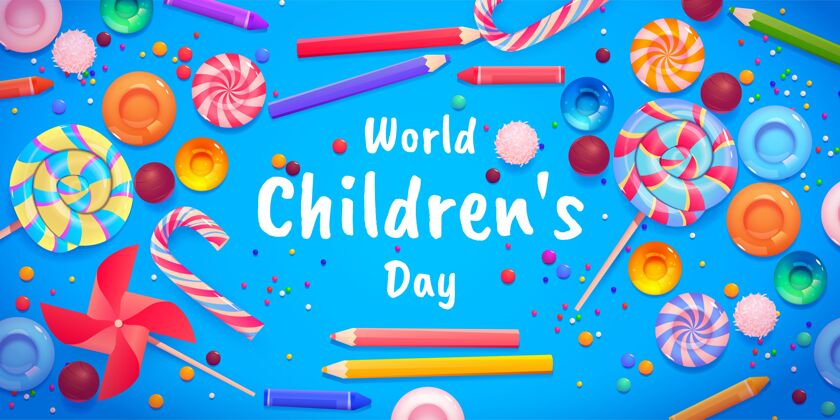 全球卡通世界儿童节背景儿童活动6月1日