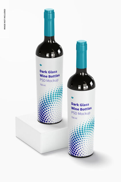 葡萄酒瓶深色玻璃酒瓶模型 透视图玻璃瓶深色玻璃瓶品牌