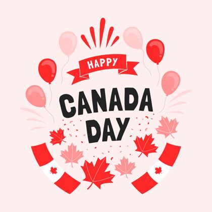 活动手绘加拿大日插图枫叶加拿大加拿大