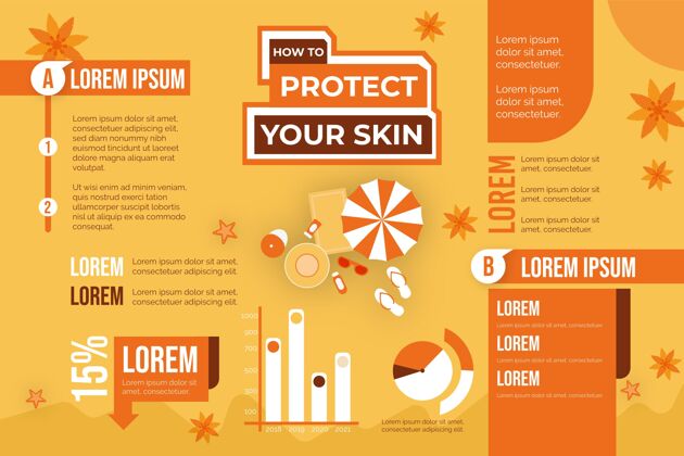 紫外线平面防晒信息图防晒霜防护皮肤