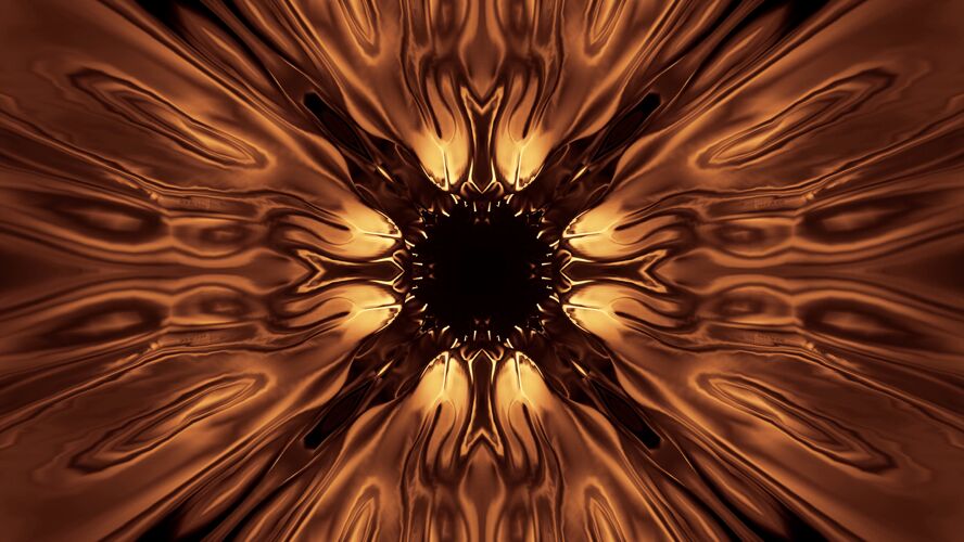 3d渲染金色激光宇宙背景-完美的数字墙纸能量发光火焰