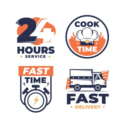 Logo设计各种手绘送货标志设计送货车送货24小时服务