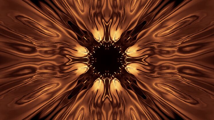 3d渲染金色激光宇宙背景-完美的数字墙纸能量发光火焰