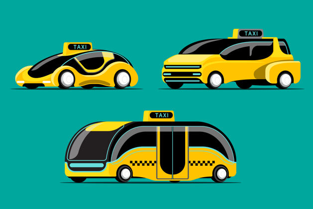 模型一套高科技出租车 现代风格 绿色环保交通高科技性能