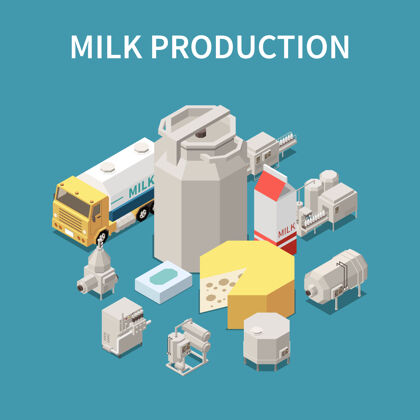 符号乳品生产理念与乳品包装运输符号等距牛奶包装概念