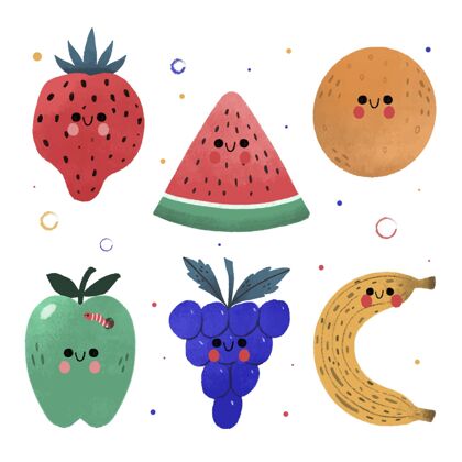 西瓜手绘水果包葡萄集五颜六色