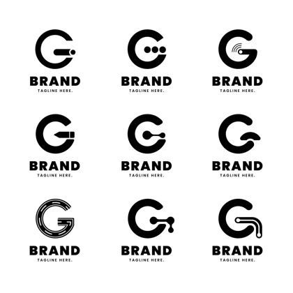 Logo平面设计g字母标志集BusinessBrandBranding