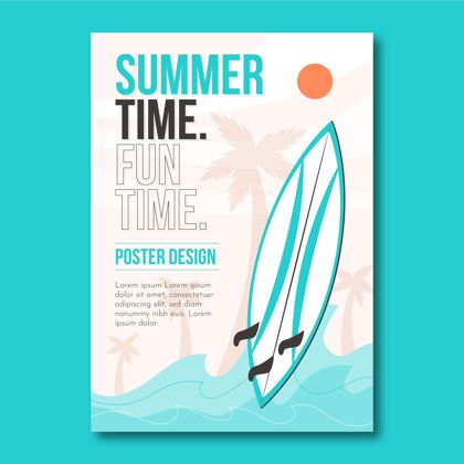 有机有机平面夏季派对垂直海报模板夏季派对夏季派对传单夏季模板
