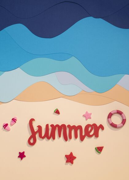 夏天纸做的夏日沙滩作文欢乐大海分类