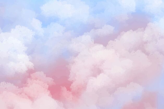 飞溅手绘水彩粉彩天空云背景水彩颜料明亮
