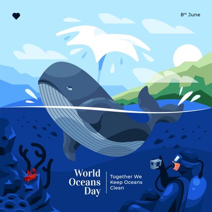 海洋平面世界海洋日插图生态系统世界海洋日国际