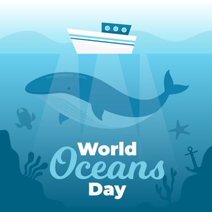 全球平面世界海洋日插图海洋环境世界海洋日