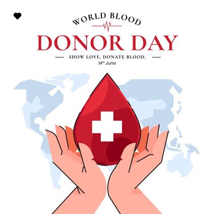 平面设计有机平板世界献血者日插画献血世界献血者日有机平面